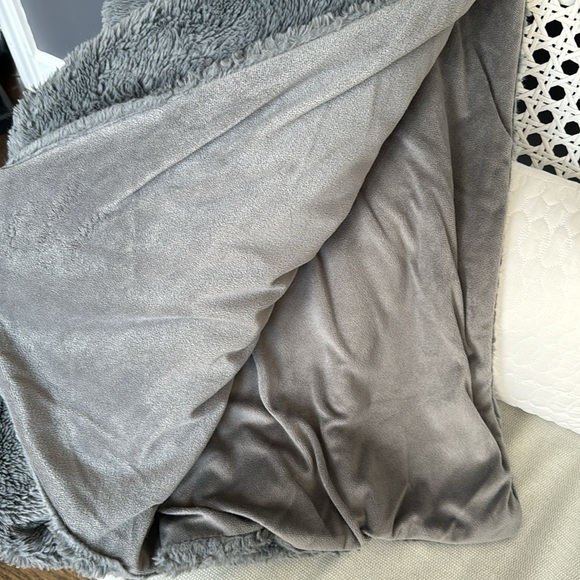 Ugg Koolaburra Gray Faux Fur Throw - Picture 3 of 4